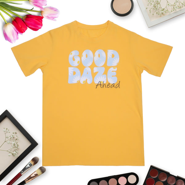 Yellow pure cotton Printed T-shirt