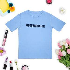 Blue Interlock Cotton T-Shirt – Reformation