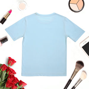Bold Light Blue Tee with “Any Doubt? Print”
