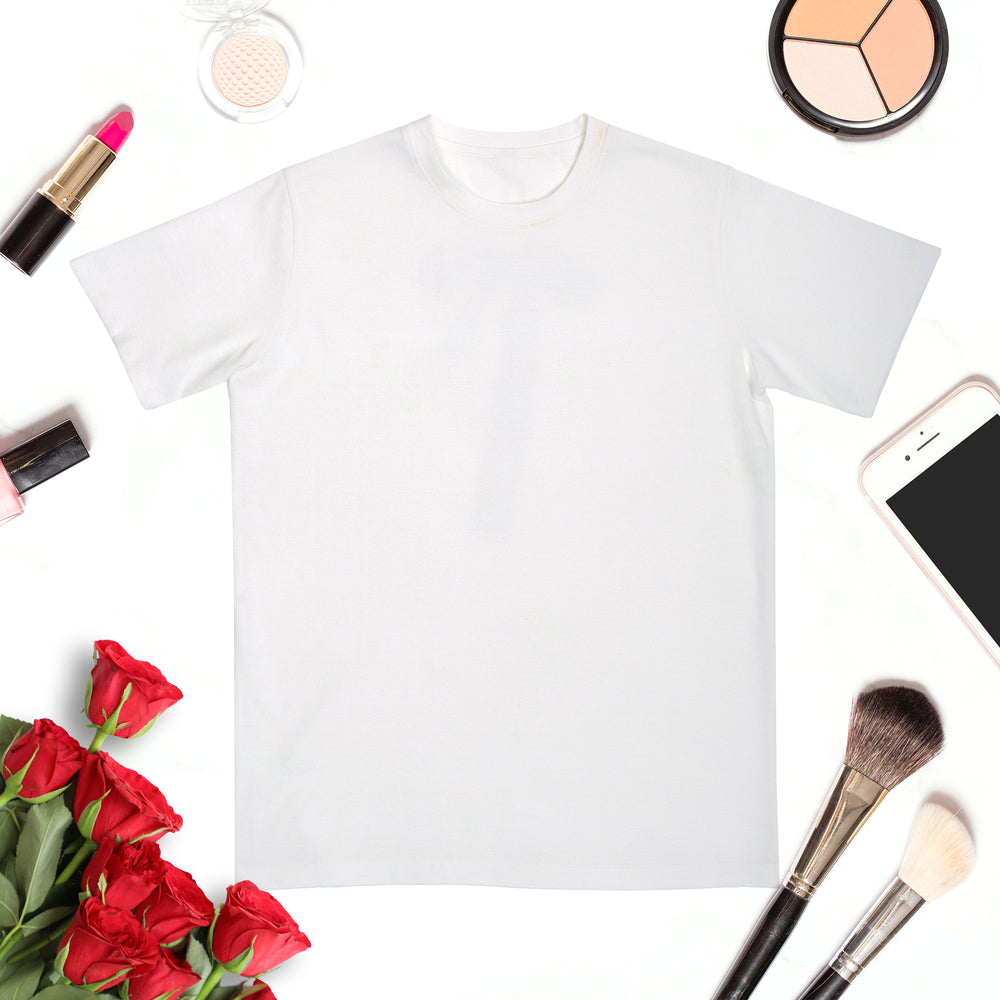 White T-Shirt – Stylish Back Ribbon Design