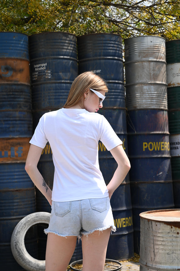 Relaxed Fit White Tee – “Free Soul” Print