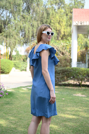 Square Neck Elegance – Mini Dress