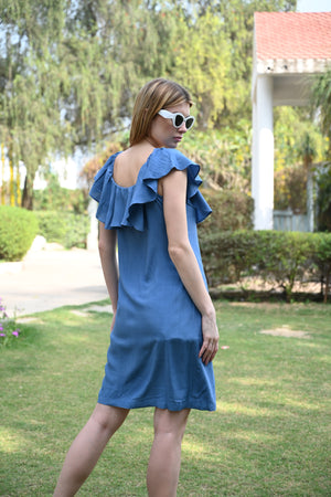 Square Neck Elegance – Mini Dress