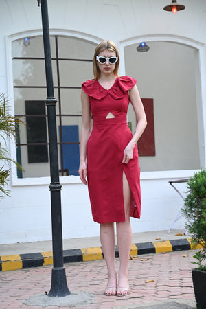Chic Maroon Bodycon Dress