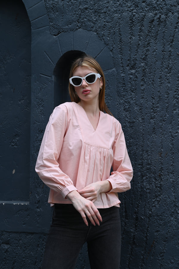 Pretty in Pink – V-Neck Front Design Top