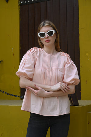 Light Pink Round Neck Top | Soft & Feminine