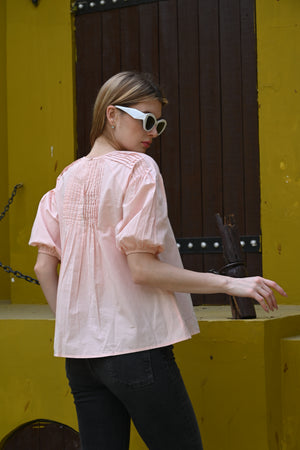 Light Pink Round Neck Top | Soft & Feminine