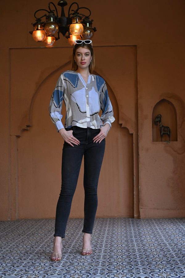Printed Full Sleeve Shirt Top | Stylish & Comfortable