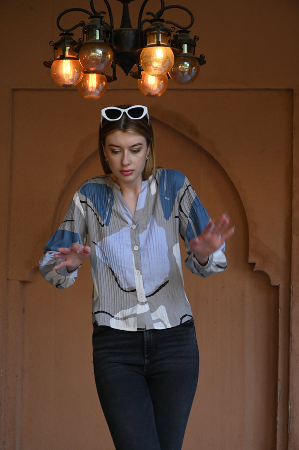 Printed Full Sleeve Shirt Top | Stylish & Comfortable