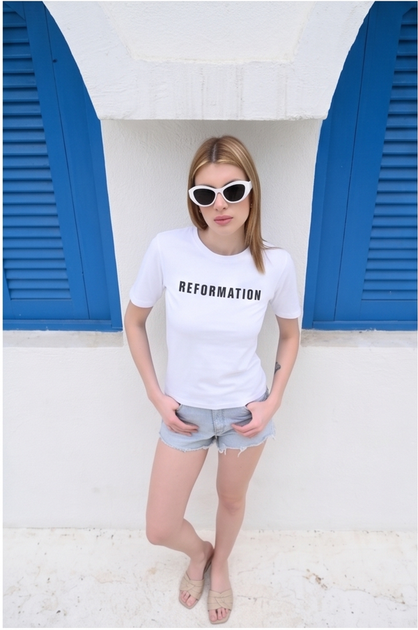 White Interlock Cotton T-Shirt – Reformation