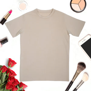Light Brown T-Shirt – Stylish Back Ribbon Design