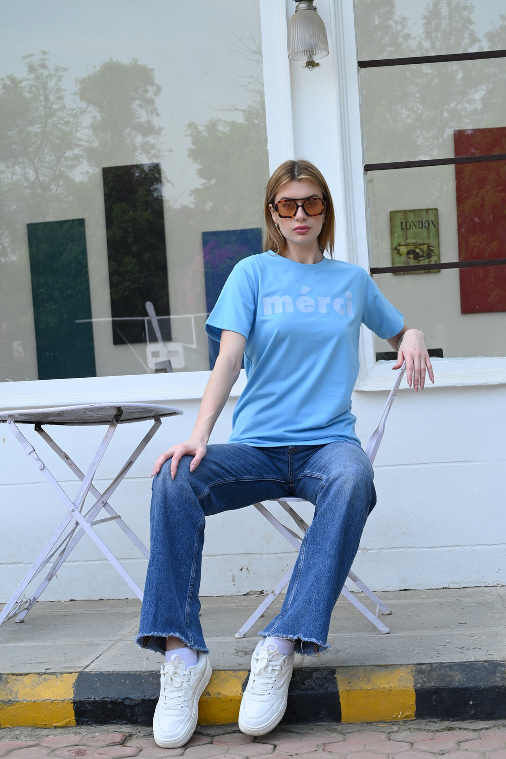 Printed interlock cotton round neck T-shirt