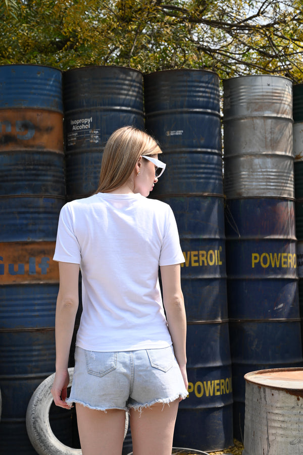Relaxed Fit White Tee – “Free Soul” Print