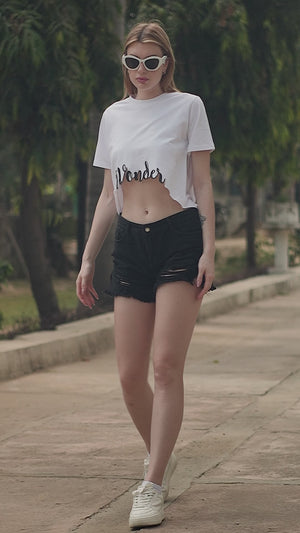 Bold Wonder Print T-Shirt in White