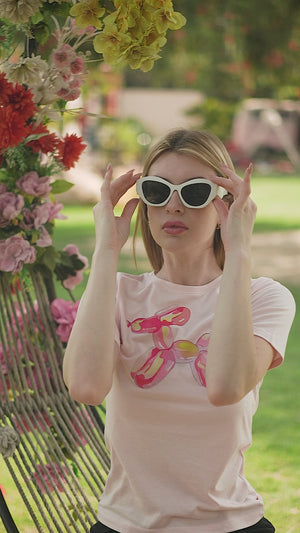 Light Pink Horse Print Tee – Interlock Cotton