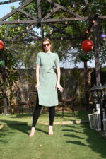 Women’s olive green ethnic kurti with traditional detailing – graceful and comfortable ethnic wear